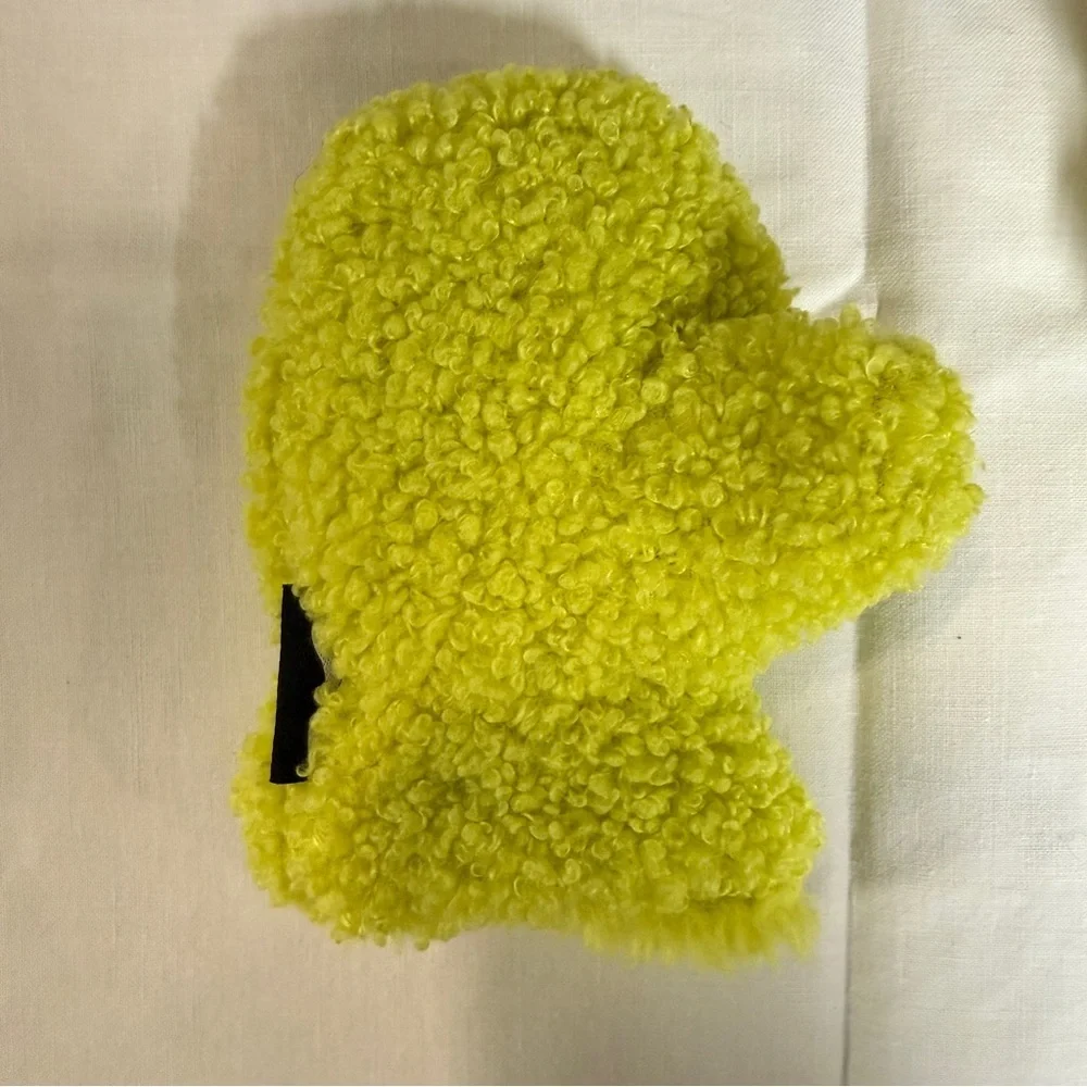 Toddler Neon Green Sherpa Fleece Mittens
